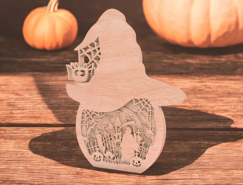 Spooky Halloween Witches Wooden Sign - Haunted House Decor For Shelf Display
