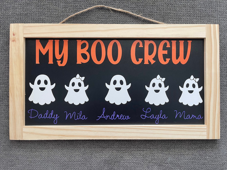Thoughtful Halloween Boo Crew Wood Sign - Customizable For Ghost Family DéCor