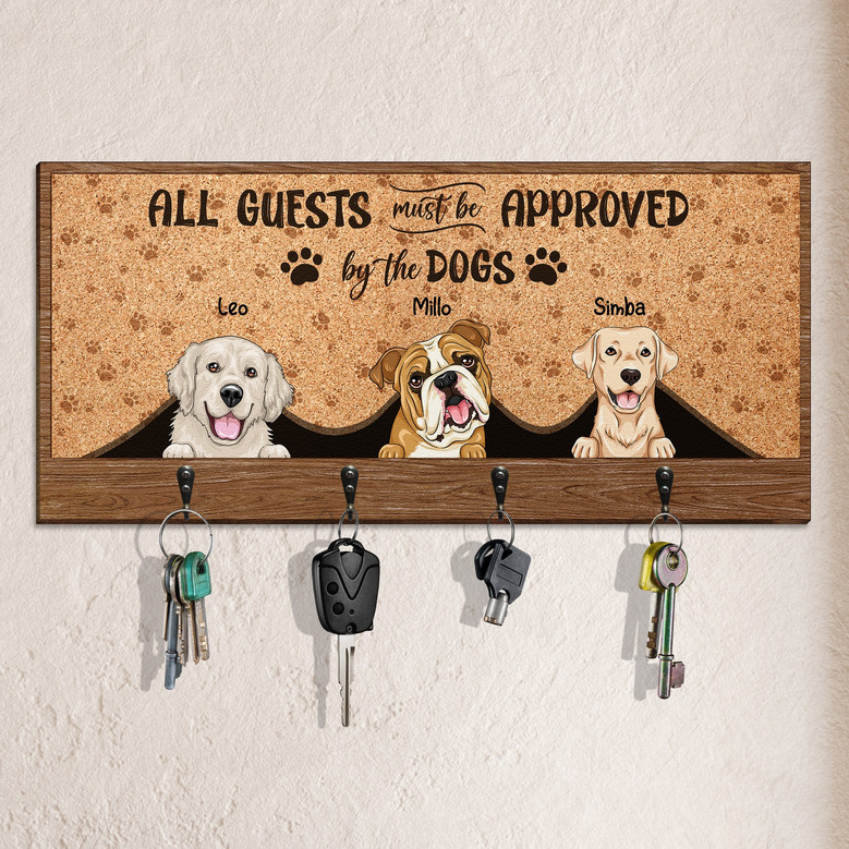 Personalized Door Key Holder For Pet Lovers' Home - All Guests Must Be Approved By The Pets