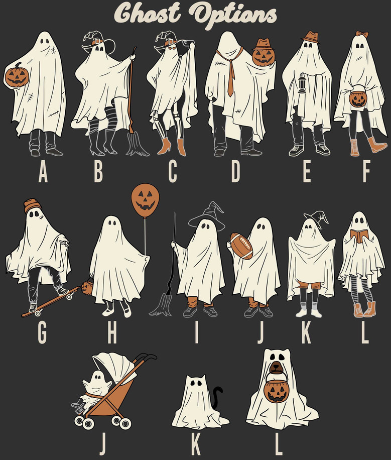 Halloween Ghost Family Portrait - Custom Canvas Art For Spooky Halloween Decor