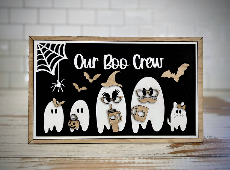 Custom Ghost Family Wood Sign - Spooky Halloween Decor For Your Home