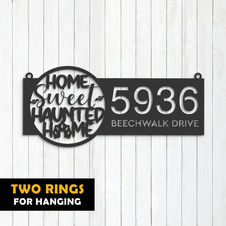 Haunted Halloween Address Metal Sign For Outdoor DéCor