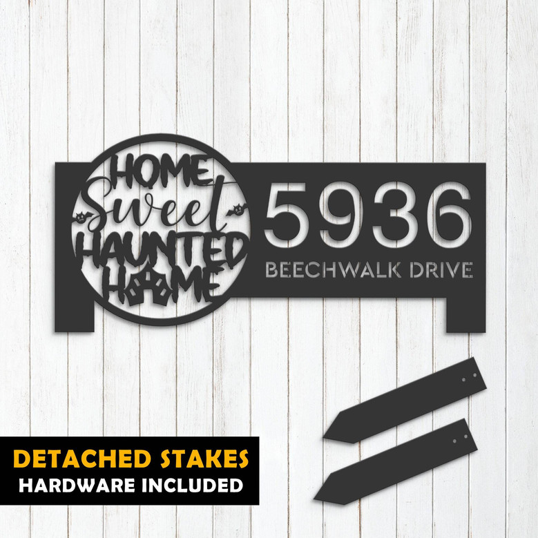 Haunted Halloween Address Metal Sign For Outdoor DéCor