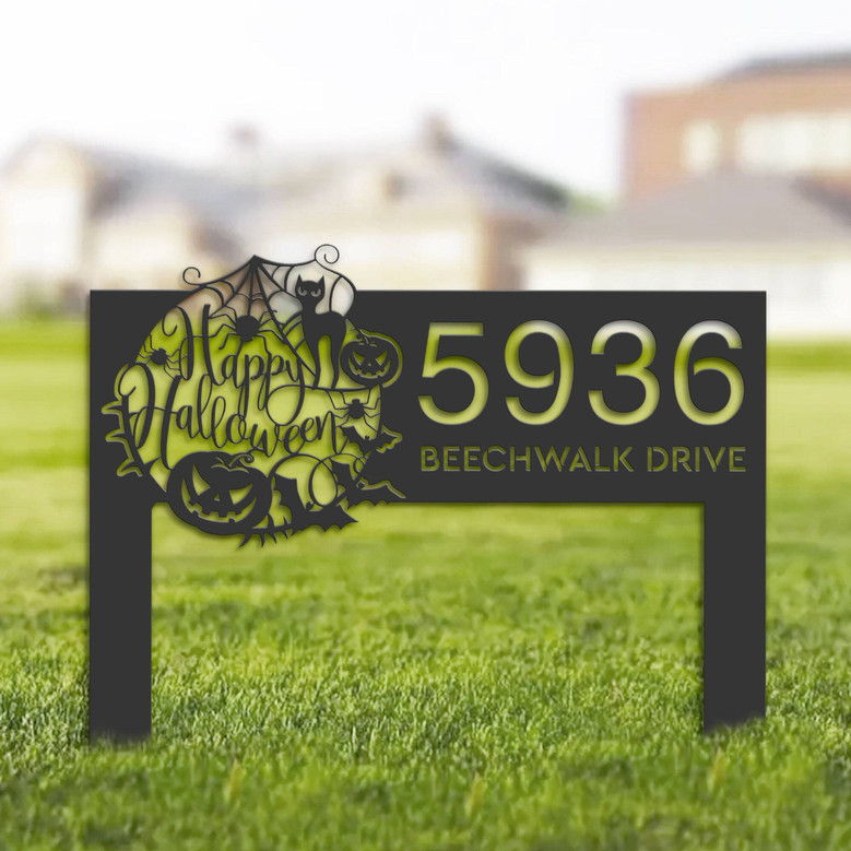 Custom Halloween House Number Sign – Outdoor Yard Plaque For Spooky Home DéCor
