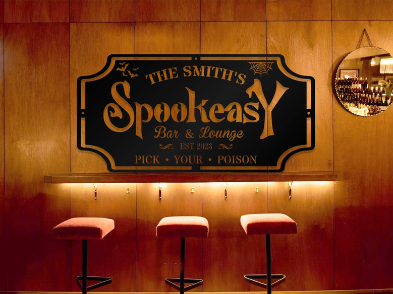 Personalized Spooky Halloween Outdoor Metal Sign For Bar & Lounge Decor - Creepy Fall Theme