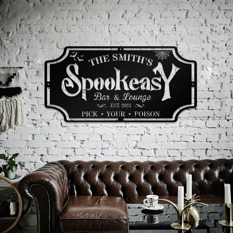 Personalized Spooky Halloween Outdoor Metal Sign For Bar & Lounge Decor - Creepy Fall Theme