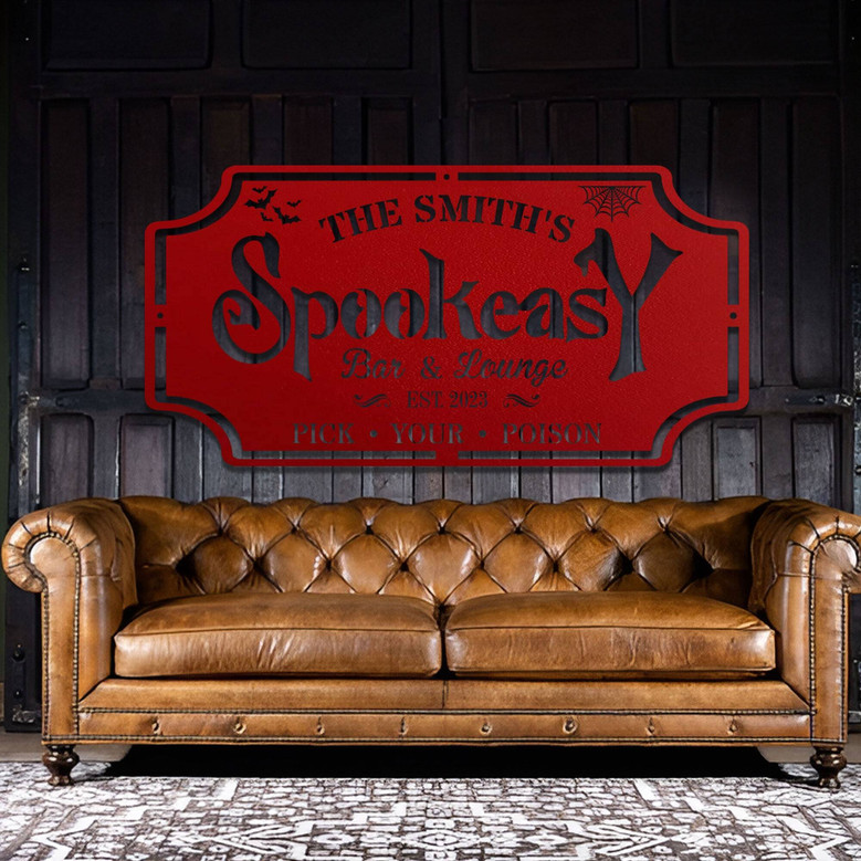 Personalized Spooky Halloween Outdoor Metal Sign For Bar & Lounge Decor - Creepy Fall Theme