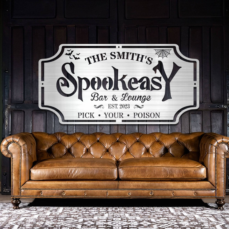 Personalized Spooky Halloween Outdoor Metal Sign For Bar & Lounge Decor - Creepy Fall Theme