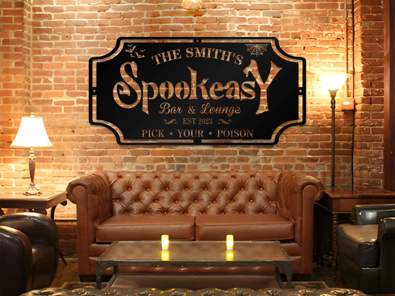 Personalized Spooky Halloween Outdoor Metal Sign For Bar & Lounge Decor - Creepy Fall Theme