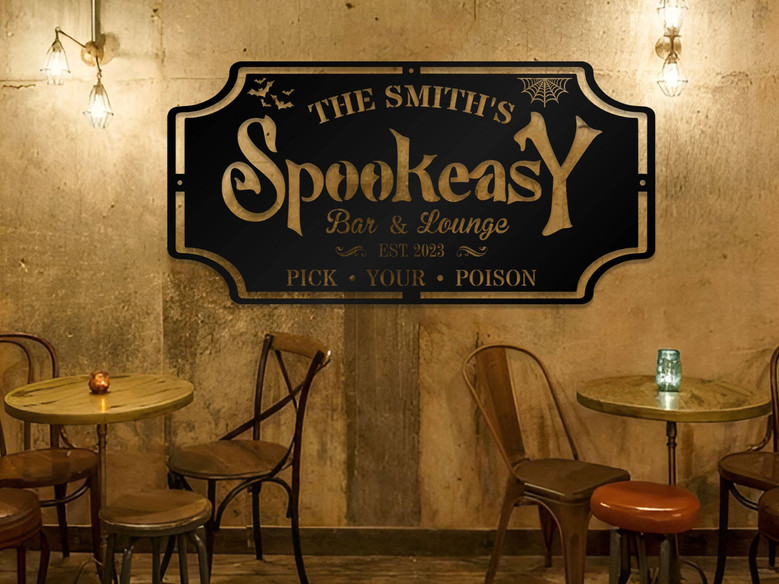 Personalized Spooky Halloween Outdoor Metal Sign For Bar & Lounge Decor - Creepy Fall Theme