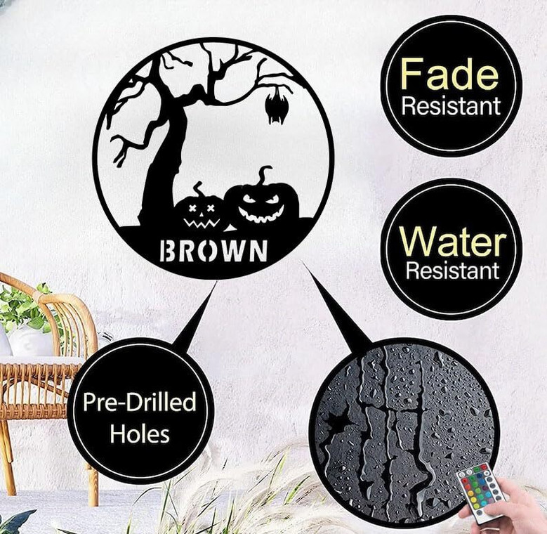 Custom Pumpkin Metal Signs For Halloween Home Decor - Indoor Outdoor Gifts For Family