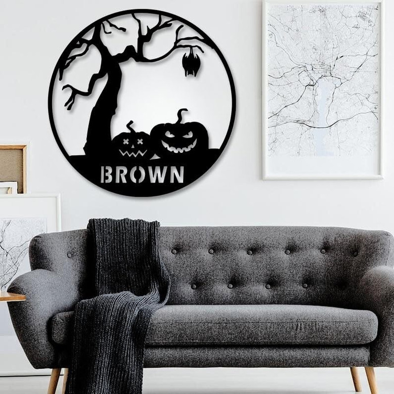 Custom Pumpkin Metal Signs For Halloween Home Decor - Indoor Outdoor Gifts For Family