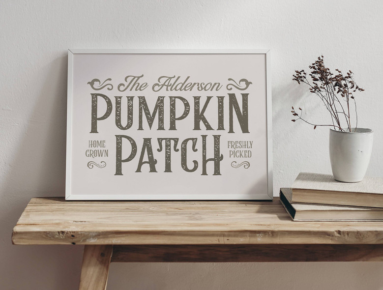 Custom Family Name Pumpkin Patch Canvas Fall Decor For Living Room