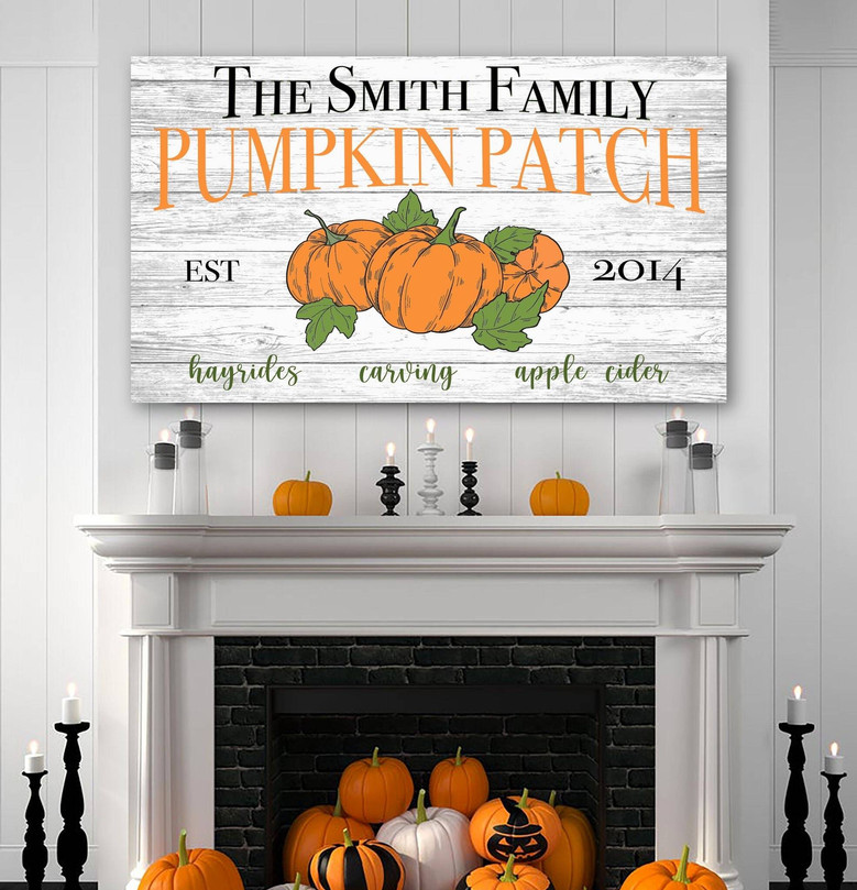 Thoughtful Personalized Pumpkin Patch Canvas For Her - New Home Gift & Family Decor