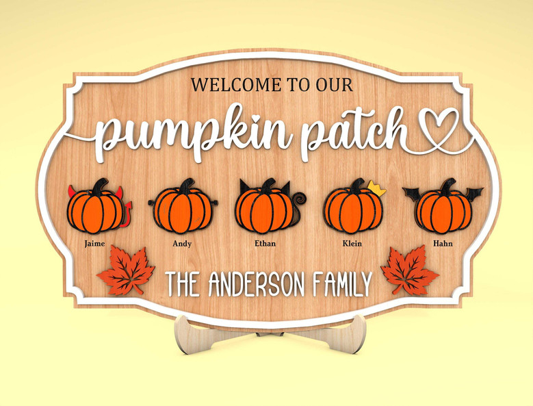 Personalized Pumpkin Patch Wood Sign For Fall - Rustic Autumn Home DéCor For Entryway Or Garden