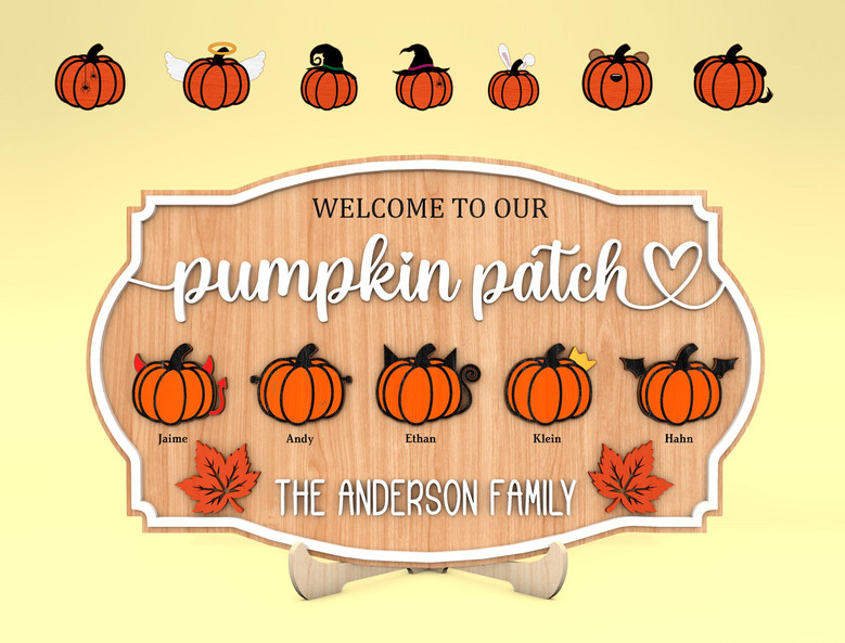 Personalized Pumpkin Patch Wood Sign For Fall - Rustic Autumn Home DéCor For Entryway Or Garden
