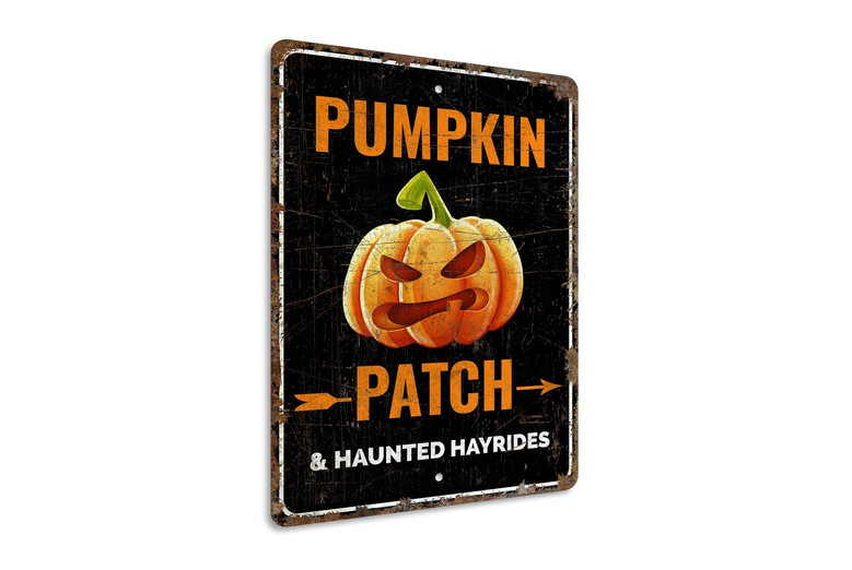 Charming Pumpkin Patch Metal Sign For Rustic Halloween Decor - Vintage Style For Indoor Or Outdoor Use