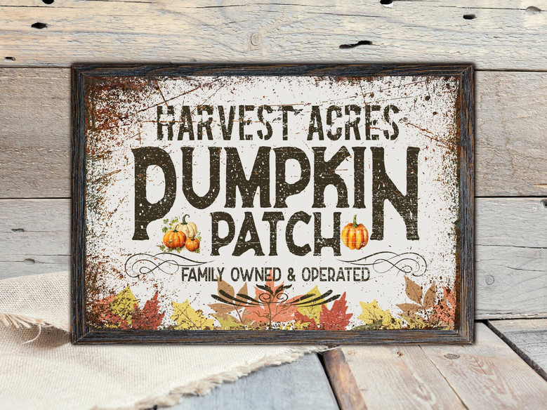 Rustic Pumpkin Patch Metal Sign - Farmhouse Fall Wall Art For Autumn Decor, Perfect For Living Room Or Kitchen