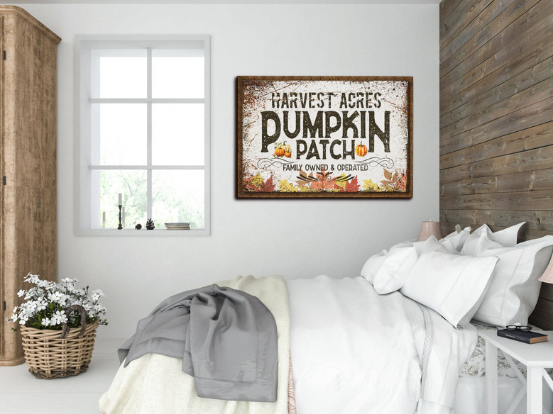 Rustic Pumpkin Patch Metal Sign - Farmhouse Fall Wall Art For Autumn Decor, Perfect For Living Room Or Kitchen