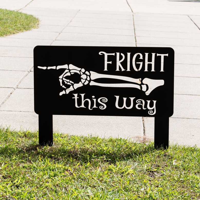Personalized Halloween Skeleton Hand Metal Sign - Spooky Outdoor DéCor For Halloween Lawn