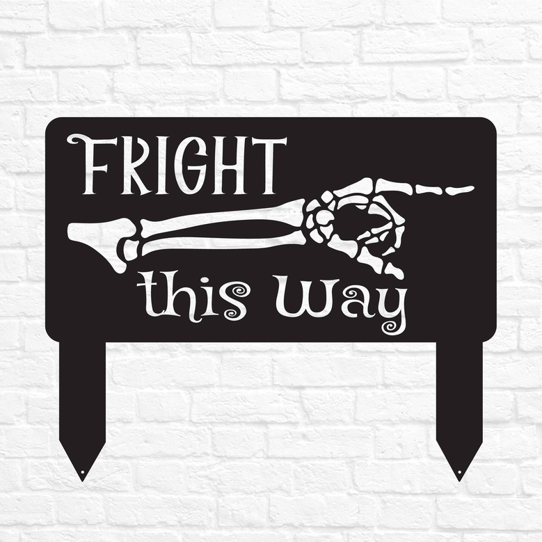 Personalized Halloween Skeleton Hand Metal Sign - Spooky Outdoor DéCor For Halloween Lawn