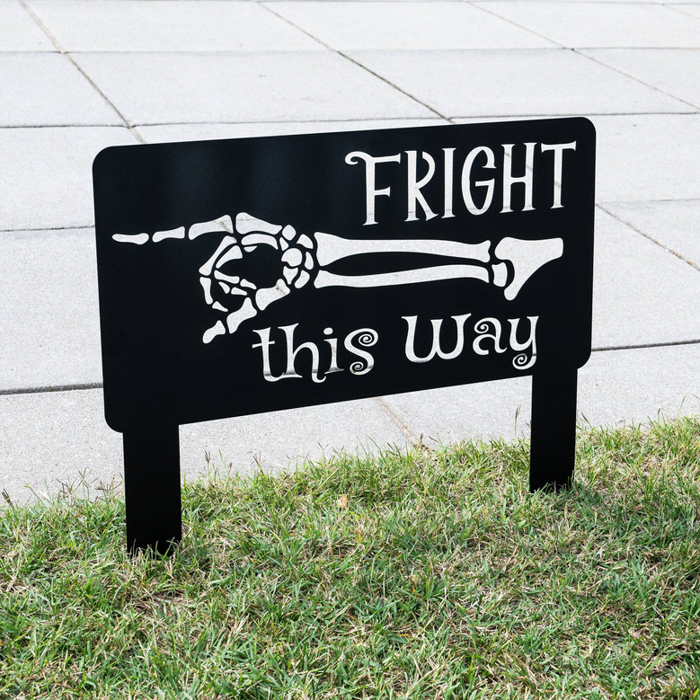 Personalized Halloween Skeleton Hand Metal Sign - Spooky Outdoor DéCor For Halloween Lawn
