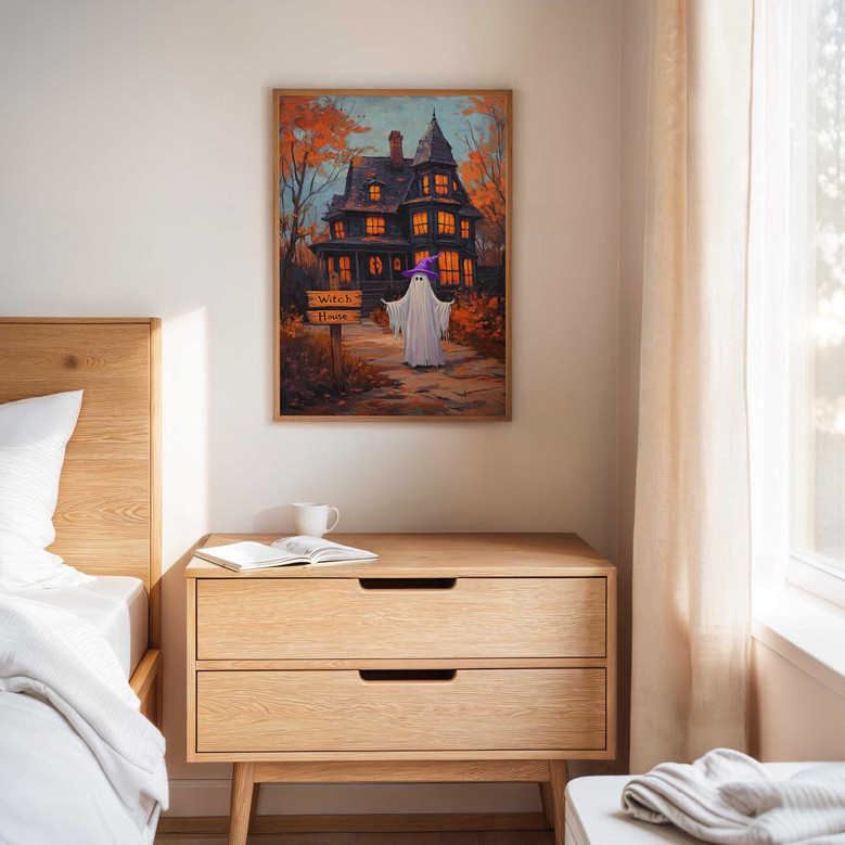 Cute Spooky Witch Canvas - Halloween Witches Wall DéCor For Autumn Lovers