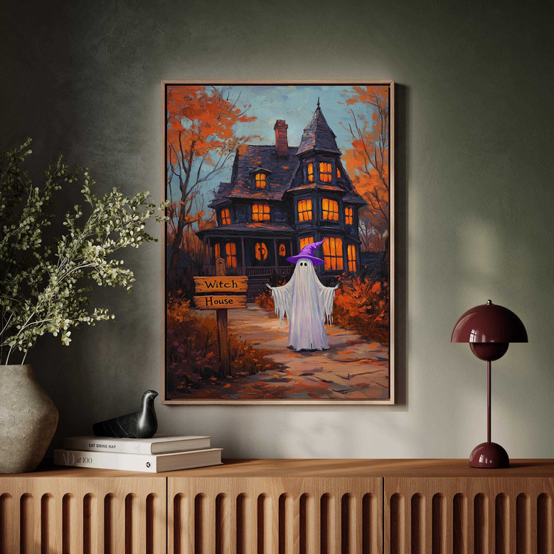 Cute Spooky Witch Canvas - Halloween Witches Wall DéCor For Autumn Lovers