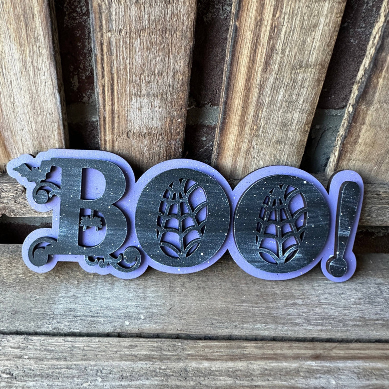 Whimsical Boo Crew Wood Sign - Spooky Cute Halloween Decor For Tiered Trays And Boo Baskets