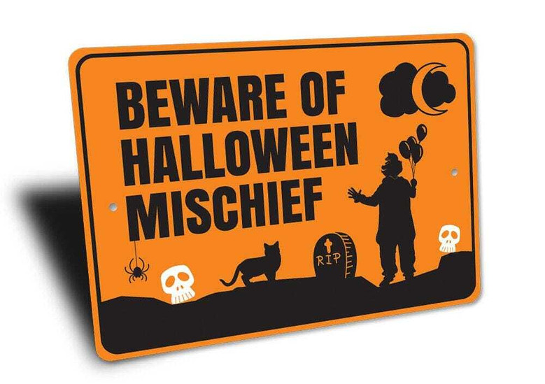 Beware Halloween Metal Sign For Spooky Decor - Scary Aluminum Wall Art For Indoor And Outdoor Halloween Celebration