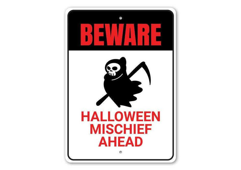 Scary Reapers Beware Halloween Metal Sign - Spooky DéCor For Halloween