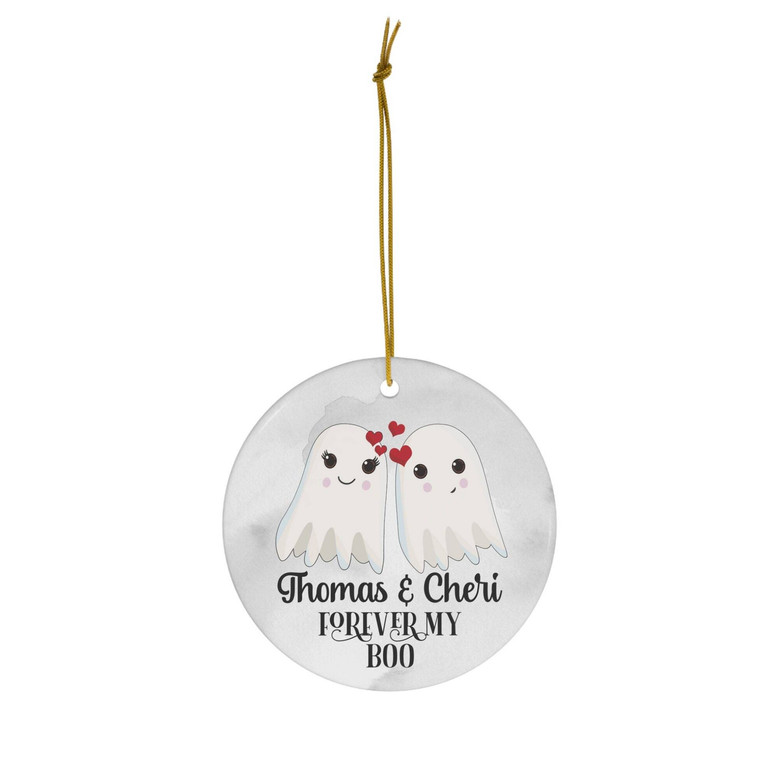 Personalized Forever My Boo Ornament For Couples - Romantic Ghost Halloween Decoration & Custom Gift