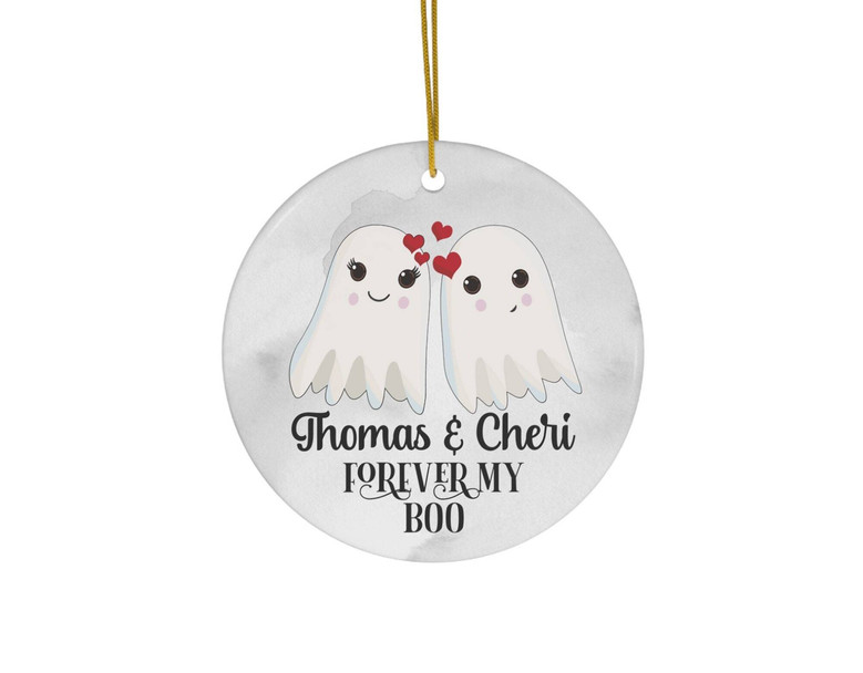 Personalized Forever My Boo Ornament For Couples - Romantic Ghost Halloween Decoration & Custom Gift