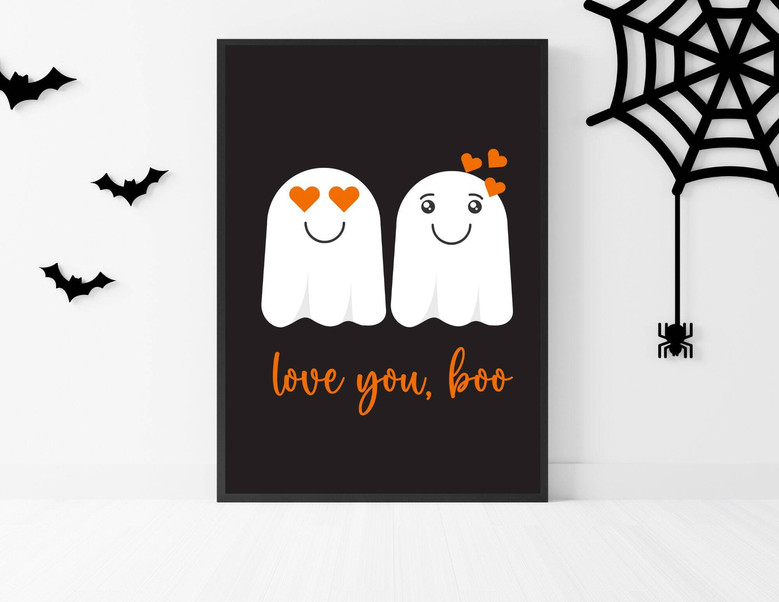 Forever My Boo Canvas - Cute Halloween Wall Art For Living Room