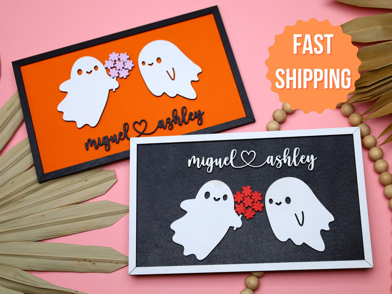Forever My Boo Halloween Wood Sign For Couples - Cute Fall Decor For Lovers' Home