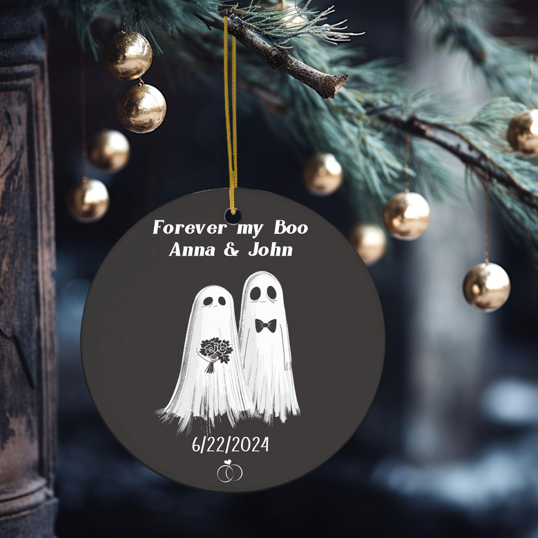 Forever My Boo Personalized Wedding Ornament - Halloween & Christmas Gift For Couples
