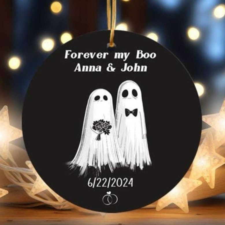 Forever My Boo Personalized Wedding Ornament - Halloween & Christmas Gift For Couples