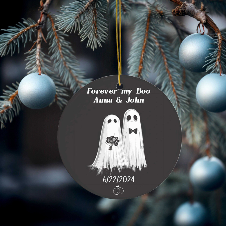 Forever My Boo Personalized Wedding Ornament - Halloween & Christmas Gift For Couples