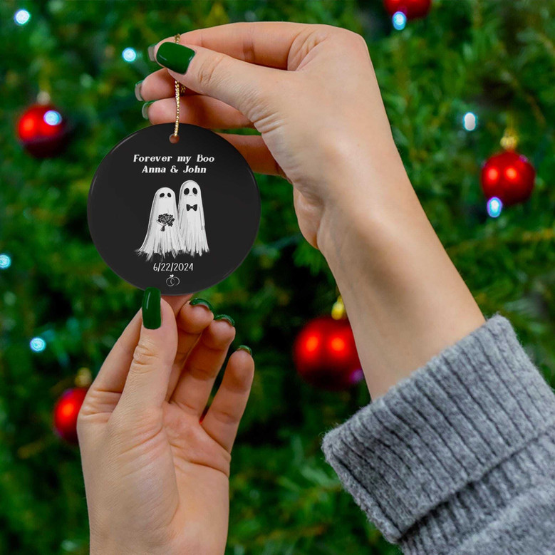 Forever My Boo Personalized Wedding Ornament - Halloween & Christmas Gift For Couples