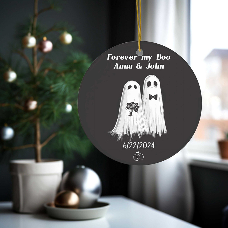 Forever My Boo Personalized Wedding Ornament - Halloween & Christmas Gift For Couples