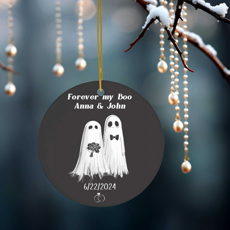 Forever My Boo Personalized Wedding Ornament - Halloween & Christmas Gift For Couples