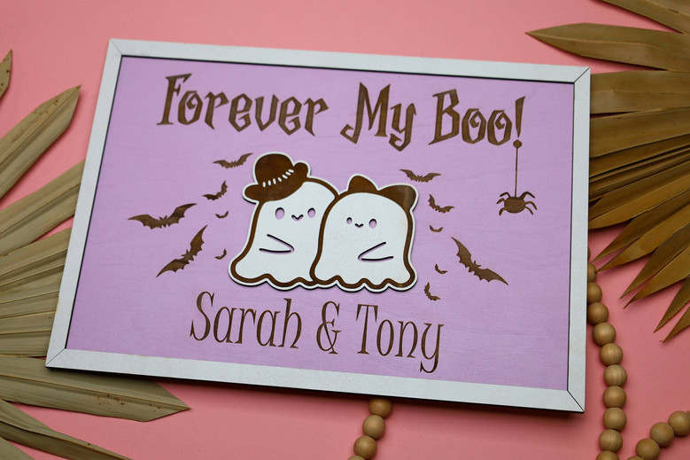 Personalized Forever My Boo Wood Sign For Couples - Cute Halloween Gift & Spooky Fall Home DéCor