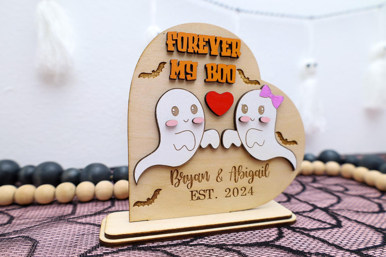 Forever My Boo Couples Wooden Sign For Spooky Halloween And Anniversary Decor