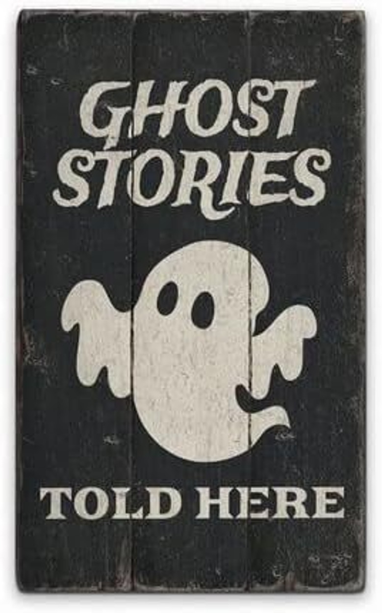 Vintage Tin Ghost Halloween Sign For Home Office And Bedroom DéCor - Fun Metal Art Gift