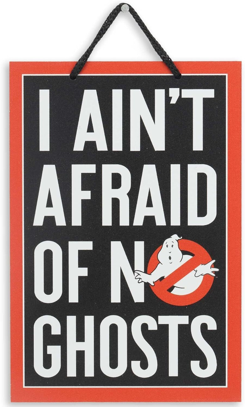 Ghostbusters I Ain't Afraid Of No Ghosts Metal Sign For Movie Room And Halloween Decor