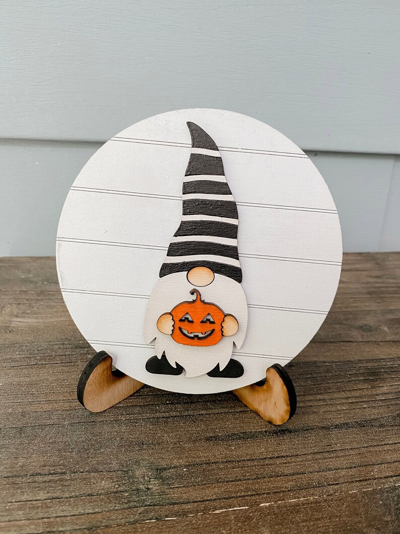 Halloween Mini Round Wood Signs – Rustic Farmhouse Decor for Spooky Season