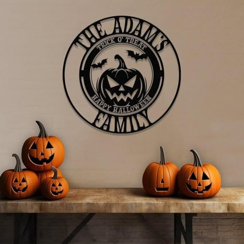 Personalized Halloween Pumpkin Metal Sign For Spooky Welcome - Outdoor Home DéCor