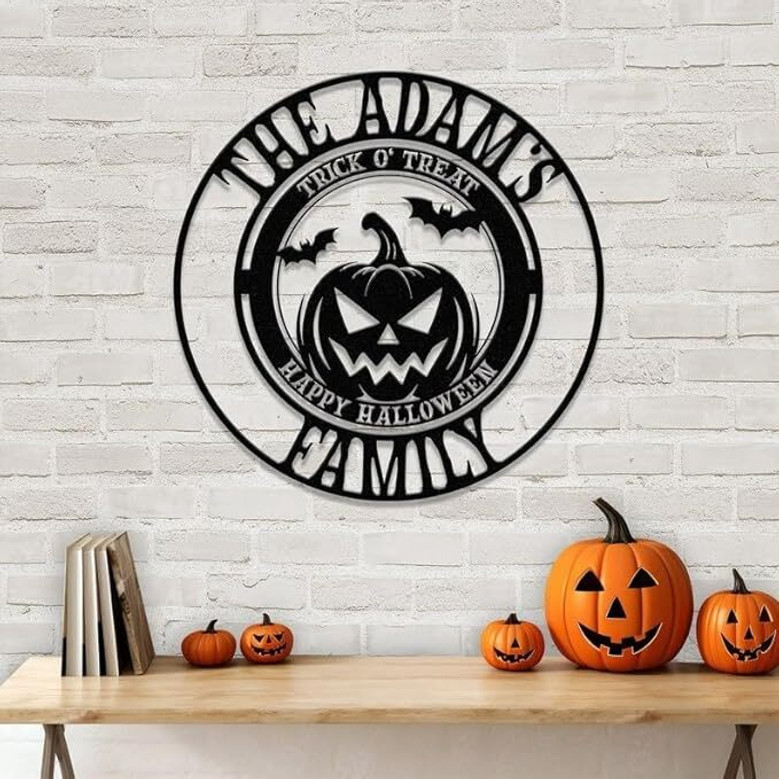 Personalized Halloween Pumpkin Metal Sign For Spooky Welcome - Outdoor Home DéCor