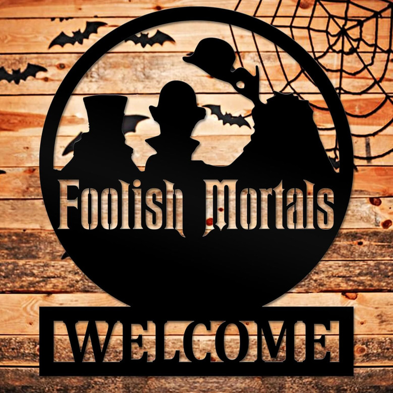 Halloween Welcome Metal Sign - Haunted Mansion Ghosts Yard Art For Outdoor Wall DéCor And Garden