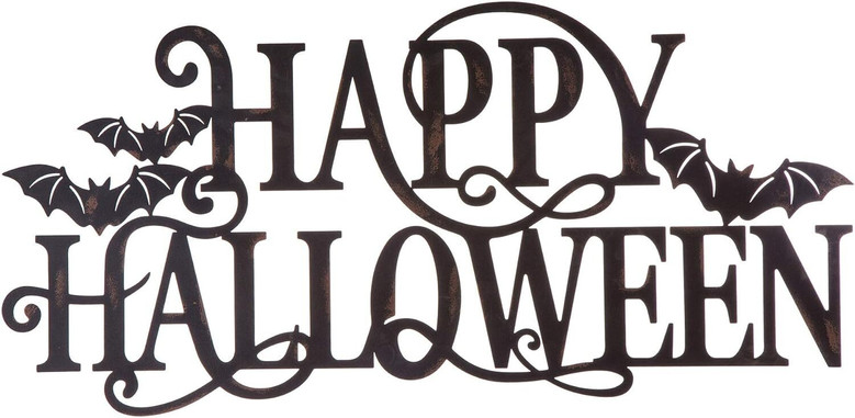 Halloween Welcome Metal Sign For Outdoor Haunted House Decoration
